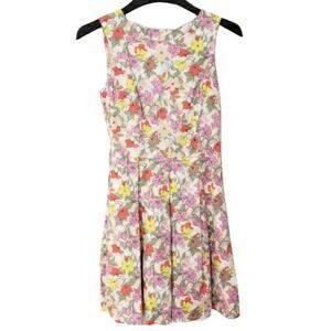 Amelie & Amelie 100% Cotton Pleated Floral Print Sleeveless Easter Dress